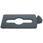 image of Rubbermaid 2007899 Recycling Lid Insert, 16-1/2" L x 8" W x 1/2" H, Gray Plastic, Fits 23 Gallon Bin
