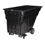 image of Rubbermaid FG102542BLA Tilt Truck, 1-1/2 cu yd (≈1200 lb) Black Poly Body, Forklift Compatible