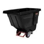 image of Rubbermaid FG130600BLA Tilt Truck, 1/2 Cu.Yd 1400 Lb Capacity, Black Powder-Coated Steel Frame