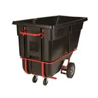 image of Rubbermaid FG131542BLA Tilt Truck, 1250 lb, cu yd, 33-1/2"W x 72-1/4"D x 43-3/4"H, Black Steel, Pockets