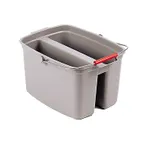 image of Rubbermaid FG261700GRAY Double Pail Bucket, 17 Qt Gray, 14-5/8"W x 13-7/8"D x 10-1/8"H
