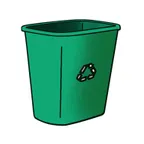 image of Rubbermaid FG295606GRN Plastic Recycling Receptacle / Container