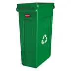 image of Rubbermaid FG354007GRN Plastic Recycling Receptacle / Container