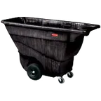 image of Rubbermaid FG9T1400BLA Tilt Truck, 850 lb, 1/2 cu yd, 57-3/8"x26-7/8"x33-7/8" Black, USA Made