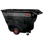 image of Rubbermaid FG9T1500BLA Tilt Truck, 1250 lb Capacity, 1 cu yd, 70-3/4" L x 33-1/2" W x 42-1/4" H, Black, Made in USA