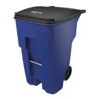 image of Rubbermaid FG9W2273BLUE Mobile Trash Receptacle