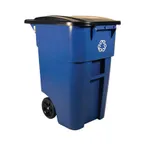 image of Rubbermaid FG9W2773BLUE Plastic Recycling Receptacle / Container