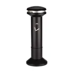 image of Rubbermaid FG9W3400BLA Smoking Receptacle, 15" x 41-1/2" Black, Holds 1,200 Butts/Gal, Padlock-Ready