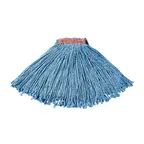 image of Rubbermaid FGF51600BL00 Wet Mop Head, 16 oz, 1" Band, 4‑Ply Cotton/Rayon Blend, Blue All‑Purpose