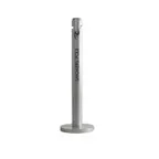 image of Rubbermaid FGR1SM Smoking Pole Ash Tray, 4" x 41" Silver Aluminum, Fire-Safe, ADA Compliant
