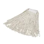 image of Rubbermaid FGV11800WH00 Wet Mop Head – 24 oz Cotton Yarn, 1" White Band, Cut‑End Design