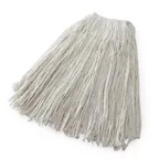 image of Rubbermaid FGV41800WH00 Wet Mop Head - 24 oz Rayon Yarn, 1" White Band, Cut End for Chemicals