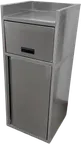 image of ATS AT&S-TR1-SS Trash Receptacle, 35‑Gal Stainless Steel, 23"W x 23"D x 45"H, Hinged Locking Door