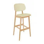 image of BFM Seating ZWB22NTRG4-G4NT Emma Barstool, Wood Back, Upholstered Seat, Natural Finish, Armless, Grade 4 Upholstery