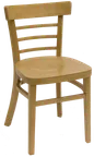 image of American Tables & Seating 850-N Indoor Side Chair with Ladder Back and Rounded Seat, Beech Wood Frame