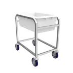 image of Winholt BLC-1 Bulk Goods Cart, 3 Bushel 500 lb, Aluminum Frame, White Tub, Four 5" Swivel Casters, NSF