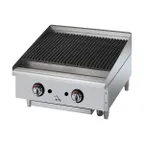 image of Star 6024CBF Star-Max® 24" Countertop Gas Lava Rock Charbroiler with (2) Burners, 80.000 BTU
