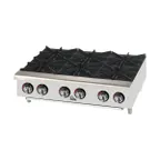 image of Star 606HF Star-Max® 36" Countertop Gas Hotplate with (6) Burners & Manual Controls, 150.000 BTU