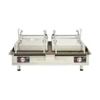 image of Star PGC28IE Double Panini Sandwich Grill with Timer & Grooved Plates, Electronic Controls