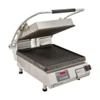image of Star PGT14IE Single Cast Iron Panini Sandwich Grill with Timer & Grooved Plates, Electronic Controls