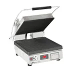 image of Star PGT14IT Single Cast Iron Panini Sandwich Grill with Timer & Grooved Plates, Manual Controls