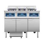 image of Atosa USA AEFF-50-3 Multiple Battery Electric Fryer Without Basket Lifts, Floor Model - Full Pot