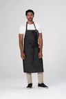 image of Chef Works ABCXX002-BLK-0 Bib Apron, Neck Strap, 40"L x 39"W, 60% Cotton/40% Polyester, Black