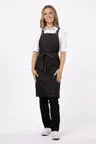 image of Chef Works ABS01S-BLK-0 Unisex Denim Bib Apron, 31"L x 32"W, Black, 100% Cotton