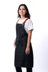 image of Chef Works ABS01S-IBL-0 Unisex Cook Shirt, Indigo Blue, 100% Cotton Denim, Long Sleeve, Snap Front