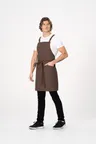 image of Chef Works ABS04-ESP-0 Bib Apron, Strap, 2 Pockets, Espresso, Recycled Poly/Cotton, 31"L x 32"W