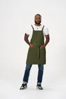image of Chef Works ABS04-MIL-0 Bib Apron, Mil Green, 31"L x 32"W, Neck Strap, Hip Pockets, Poly/Cotton