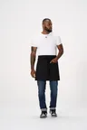 image of Chef Works AHS02-BLK-0 Bistro Canvas Waist Apron, 17"-19" L x 30"-35" W, Black, PolyCotton Snap Straps
