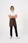 image of Chef Works AHS02-ESP-0 Lockharte Apron, Espresso, 17"-19" x 30"-35", 80% Poly/Cotton, 1 Pocket