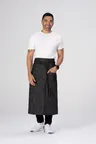 image of Chef Works ALWXX022-BLK-0 Corvallis Bistro Waist Apron, 19"L x 31"W, Unisex, Black, Poly/Cotton