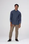 image of Chef Works CBN01-AFB-3XL Mojave Chef Coat, Men's, Air Force Blue, 3XL, 62% Polyester/38% Cotton