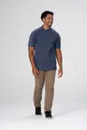 image of Chef Works CBN02-AFB-4XL Short Sleeve Chef Coat, 4XL, Air Force Blue, 62% Polyester/38% Cotton