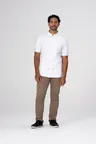 image of Chef Works CBN02-WHT-6XL Mojave Short Sleeve Chef Coat, Men's, White, 6XLarge, Poly/Cotton