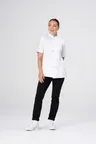 image of Chef Works CBN02W-WHT-3XL Women's Mojave Short Sleeve Chef Coat, White, 3XL, Poly/Cotton