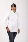 image of Chef Works ECWO-WHT-4 Siena Executive Chef Coat, Women's, Long Sleeve, Size 4, 100% Cotton, White