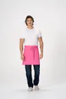 image of Chef Works F28-HOT-0 Half Bistro Waist Apron, 19"L x 27.5"W, Poly/Cotton, Hot Pink, 1 Pocket - 1/Box