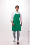 image of Chef Works F8-KEL-0 Bib Apron, 34"L x 24"W, Adjustable Neck, 1 Pocket, Poly/Cotton Blend, Kelly Green