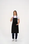image of Chef Works F8WS-BLK-0 Bib Apron, Unisex, 35" Length, Black, Poly/Cotton, 1 Patch Pocket