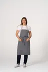 image of Chef Works F8WS-GRY-0 Bib Apron, Unisex, 35" Length, Grey, Poly/Cotton, 1 Patch Pocket