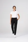 image of Chef Works PEC04W-BLK-10 Women's Black Chef Pants, Size 10, 100% Recycled Polyester