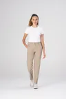 image of Chef Works PEC04W-KHA-14 Womens Khaki Chef Pants, Size 14, 100% Recycled Polyester, Stretch Fabric