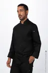 image of Chef Works REWCCW-BLK-2XL Double‑Breasted Black Chef Coat, 2XLarge, Long Sleeve, Unisex