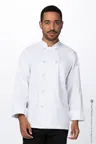 image of Chef Works REWCCW-WHT-XS White Double-Breasted Chef Coat, Unisex, Long Sleeve, XSmall