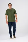 image of Chef Works SBU01-MIL-S Military Green Cook Shirt, S, Polyester/Elastane, Short Sleeve, Snap Closure