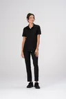 image of Chef Works SBU01W-BLK-XS Women's Black Cook Shirt, Short Sleeve, 65% Polyester/2% Elastane, XS