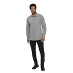 image of Chef Works SHC06-GRY-4XL Men's Gray Chambray Cook Shirt, 4XL, 65/35 Poly/Cotton, Roll-Up Long Sleeves